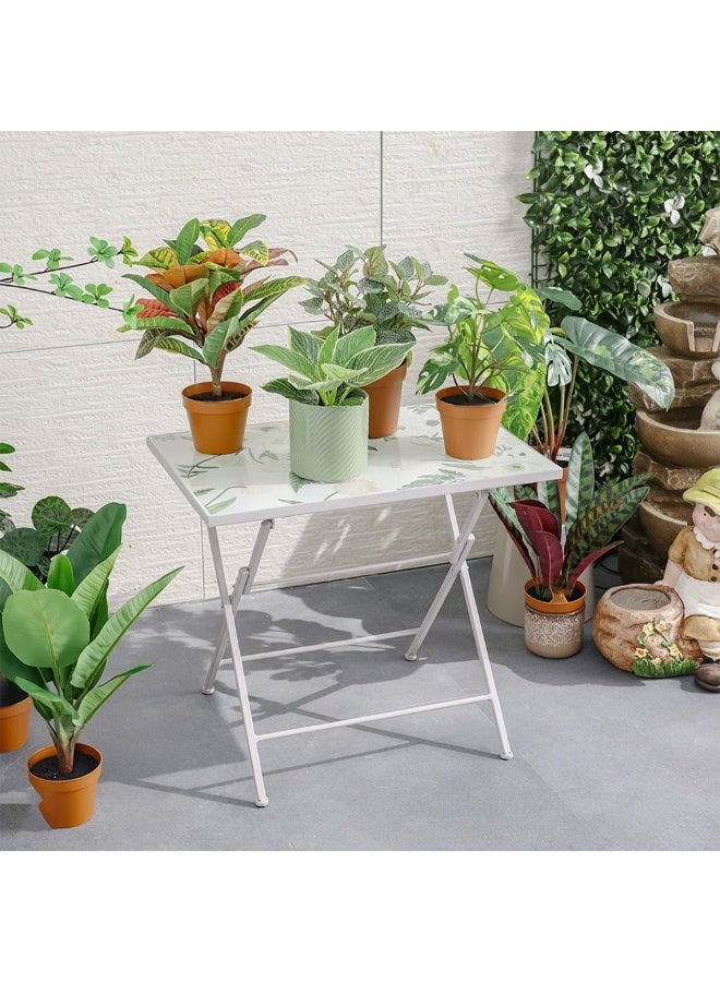 DANUBE HOME طاولة زراعة موزاييك أنيقة – طاولة جانبية داخلية/خارجية | سطح موزاييك زخرفي، مثالية للشرفة، حديقة الاسترخاء أو غرفة المعيشة، أثاث بإطار معدني أنيق ومت耐 - Image 4