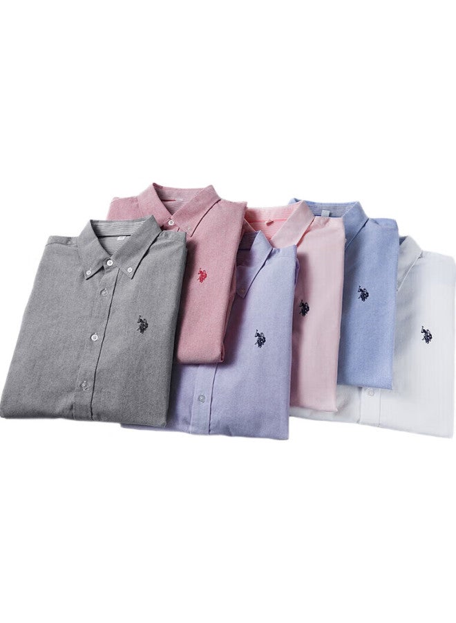 U.S. Polo Assn. قميص بأكمام طويلة للرجال من يو إس بولو أسن، ربيع وخريف، قماش أكسفورد قطن نقي، عمل غير رسمي، مقاس واسع، خالي من التجاعيد، قابل للتنفس، أبيض، 2XL - Image 3