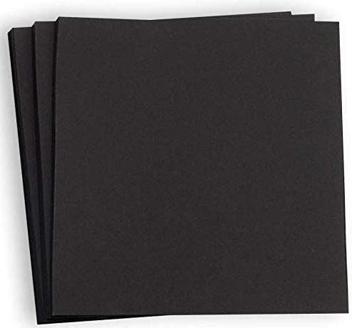 Hamilco Card Stock Scrapbook Paper 12x12 Black Colored 65lb Cardstock 25 Pack
