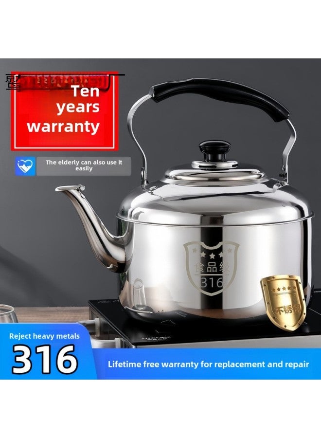 316 Stainless Steel Kettle Sound Household Large Kettle 304 Kettle Gas Gas Induction Cooker Tea Pot Durable-Colour:[304 Huge Thickness] Twenty-year Warranty-Capacity:10 Liters [water Boiling Whistle]  - Image 3