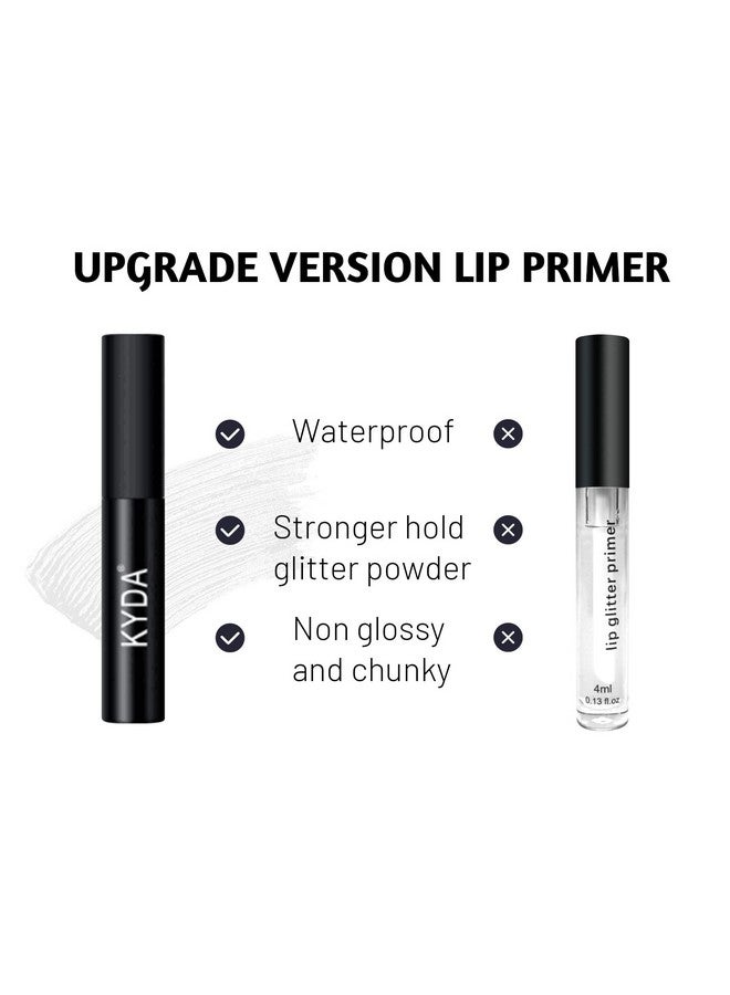 FREEORR 3 Colors Glitter Lip Kit Diamond And Glitter Metallic Lip Powder With Lip Primer Waterproof Long Lasting & Smudge Proof Upgrade Version Glitter Lip Cosmetic Without Sticky Flake Off Set A - Image 5