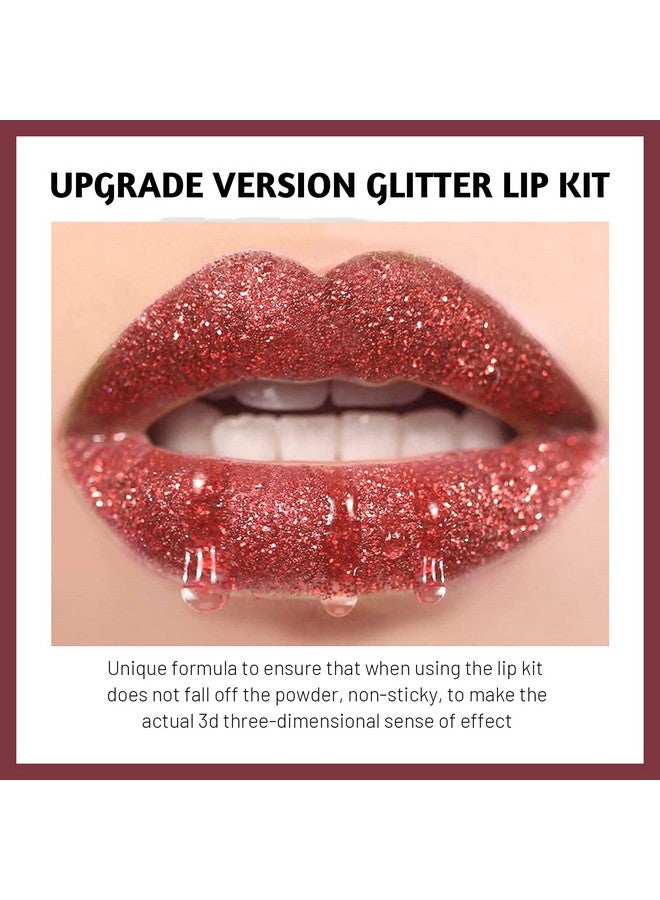 FREEORR 3 Colors Glitter Lip Kit Diamond And Glitter Metallic Lip Powder With Lip Primer Waterproof Long Lasting & Smudge Proof Upgrade Version Glitter Lip Cosmetic Without Sticky Flake Off Set A - Image 4