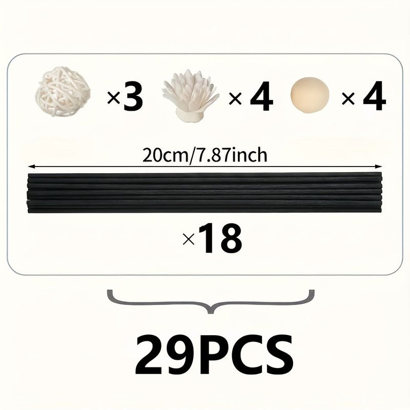 Aroma Diffuser Set 17 Pieces With Rattan Balls Scented Sticks Floral Beads Perfect For Home Decor Dining Room Ambiance Wedding Party Decoration - Image 3