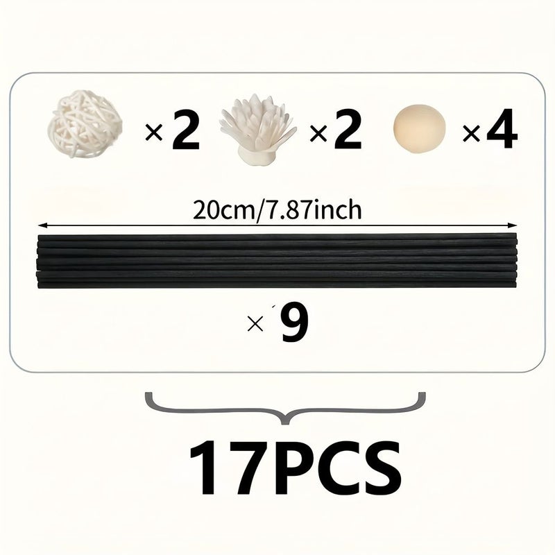 Aroma Diffuser Set 17 Pieces With Rattan Balls Scented Sticks Floral Beads Perfect For Home Decor Dining Room Ambiance Wedding Party Decoration - Image 4