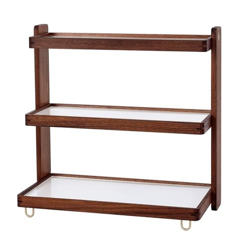 KAOTGOT Coffee Mug Holder Wooden Cup Rack,3-Tier Acrylic Home Coffee Mug Display Rack for Kitchen Countertops, Coffee Bars, for Placing Mugs, Coffee Beans, Syrup, Cups, Stirrers - Image 3