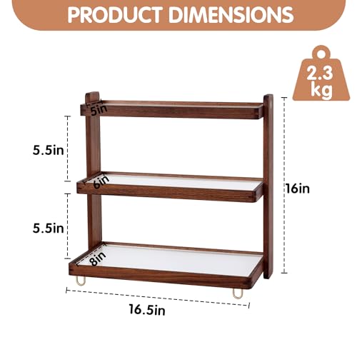 KAOTGOT Coffee Mug Holder Wooden Cup Rack,3-Tier Acrylic Home Coffee Mug Display Rack for Kitchen Countertops, Coffee Bars, for Placing Mugs, Coffee Beans, Syrup, Cups, Stirrers - Image 5