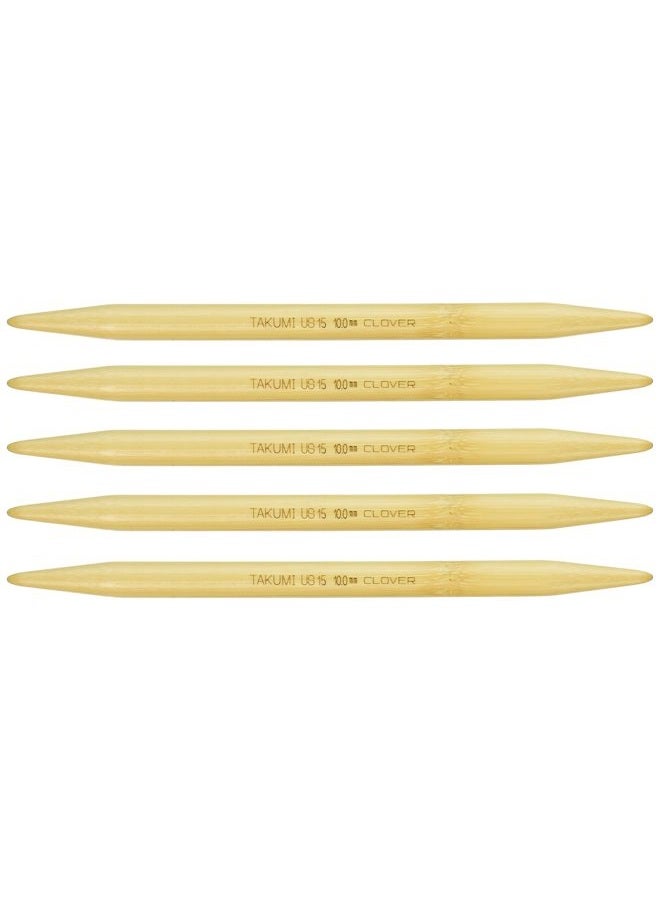 Takumi Bamboo Double Point Knitting Needles 7"-Size 15/10mm, Pack of 5