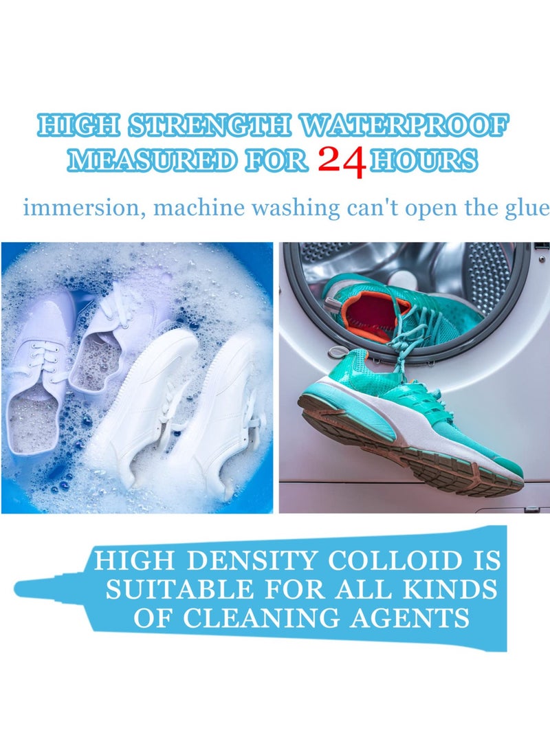 Shoe Glue 2 Packs, Waterproof Clear Gel, Quick Dry Sole Repair Adhesive, Professional Strong Waterproof Repair Glue Kit, for Sneakers, Boots, Leather Goods Repair (100ml, White, Bottle) - Image 5