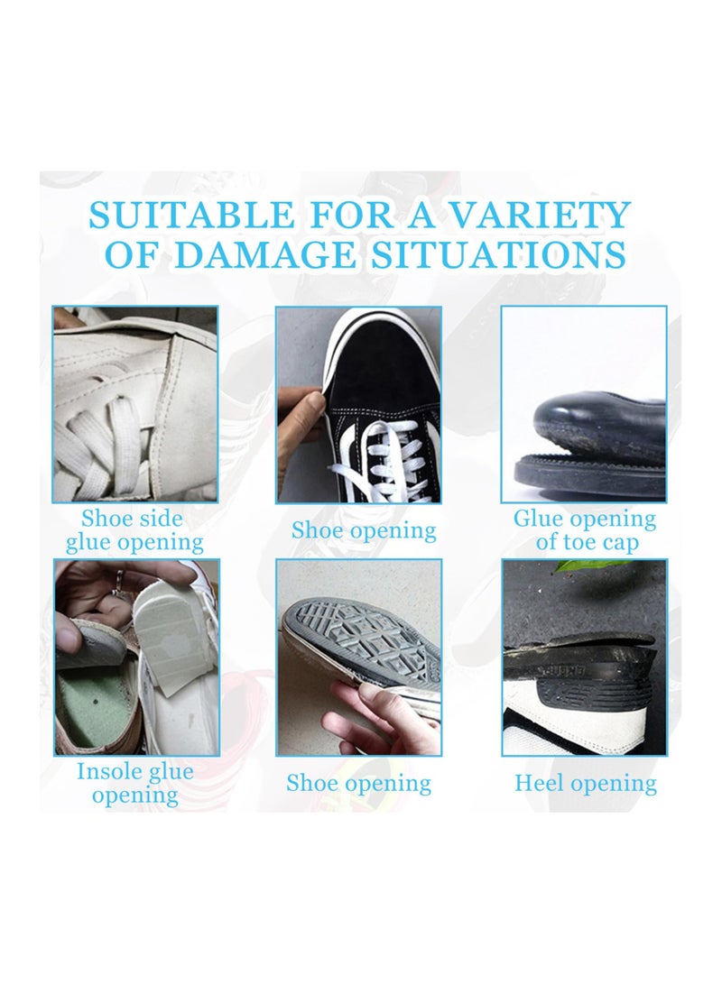 Shoe Glue 2 Packs, Waterproof Clear Gel, Quick Dry Sole Repair Adhesive, Professional Strong Waterproof Repair Glue Kit, for Sneakers, Boots, Leather Goods Repair (100ml, White, Bottle) - Image 4