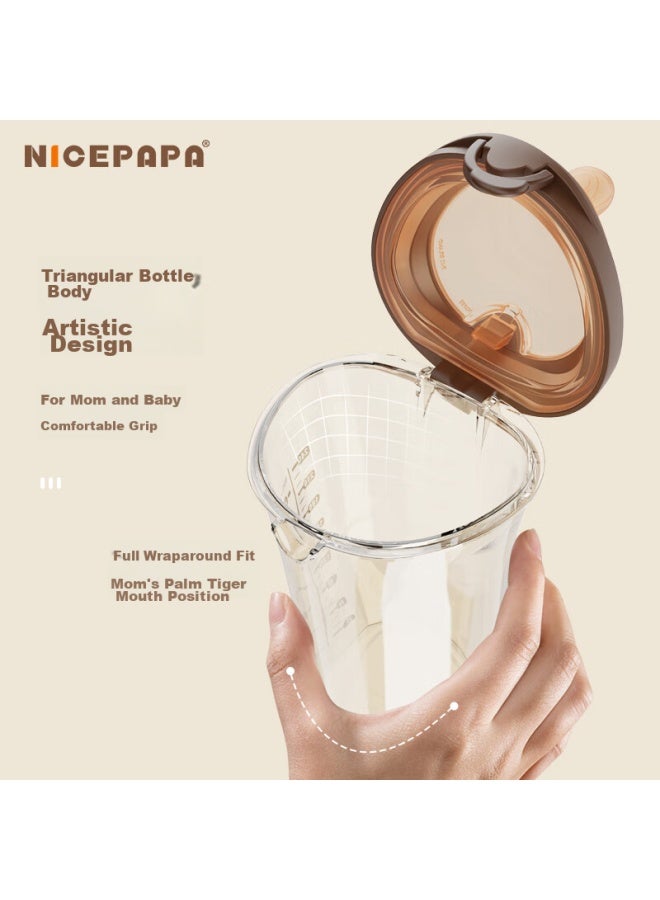Nicepapa Flip-top Baby Bottle, 240ml Wide-neck Ppsu Bottle, Sippy Spout - Image 2