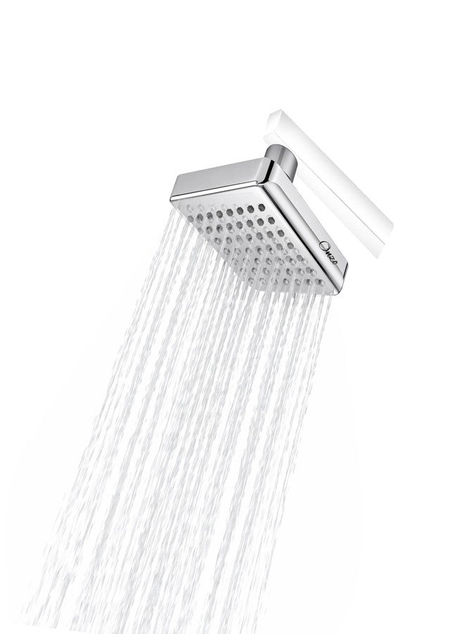Onzo Diamond Curve 4-Inch ABS Overhead Rain Shower Head | 360 Adjustable Swivel Ball Joint | Chrome Finish | Durable & Rust-Proof High-Pressure Bathroom Shower - Image 1