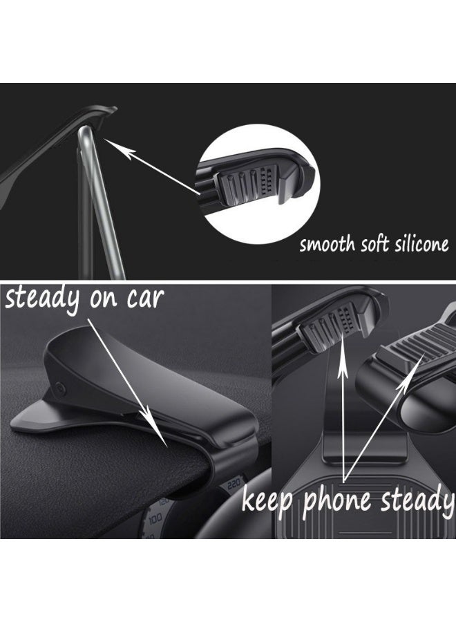 Universal Car Dashboard and Center Console Phone Holder - HUD Style Navigation Stand with Safe Driving Vehicle Mount Bracket - Image 4