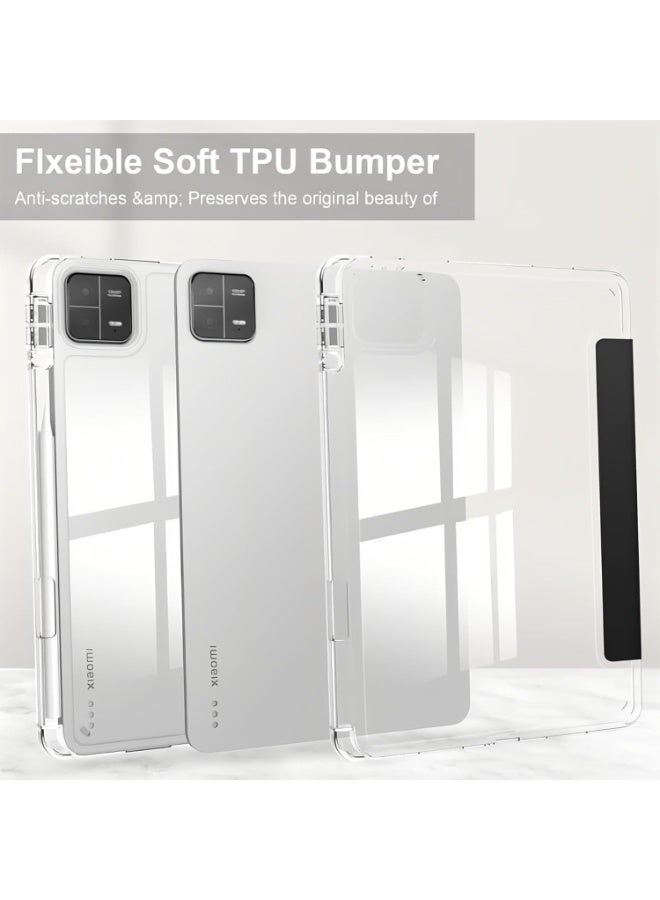 VKL حافظة متوافقة مع جهاز Honor MagicPad 3 تابلت 13.3 بوصة 2025، غلاف رقيق من TPU مع حامل قلم، حافظة ذكية شفافة صلبة مع وظيفة الاستيقاظ/النوم (أسود) - Image 4