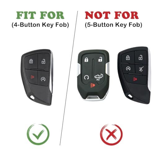 TANDRIVE 4-Button Key Fob Cover for 2023-2025 2026 Chevy Colorado Equinox Silverado GMC Canyon Sierra 2025 Honda Prologue, Silicone, 2-Pack, Black and Blue - Image 2