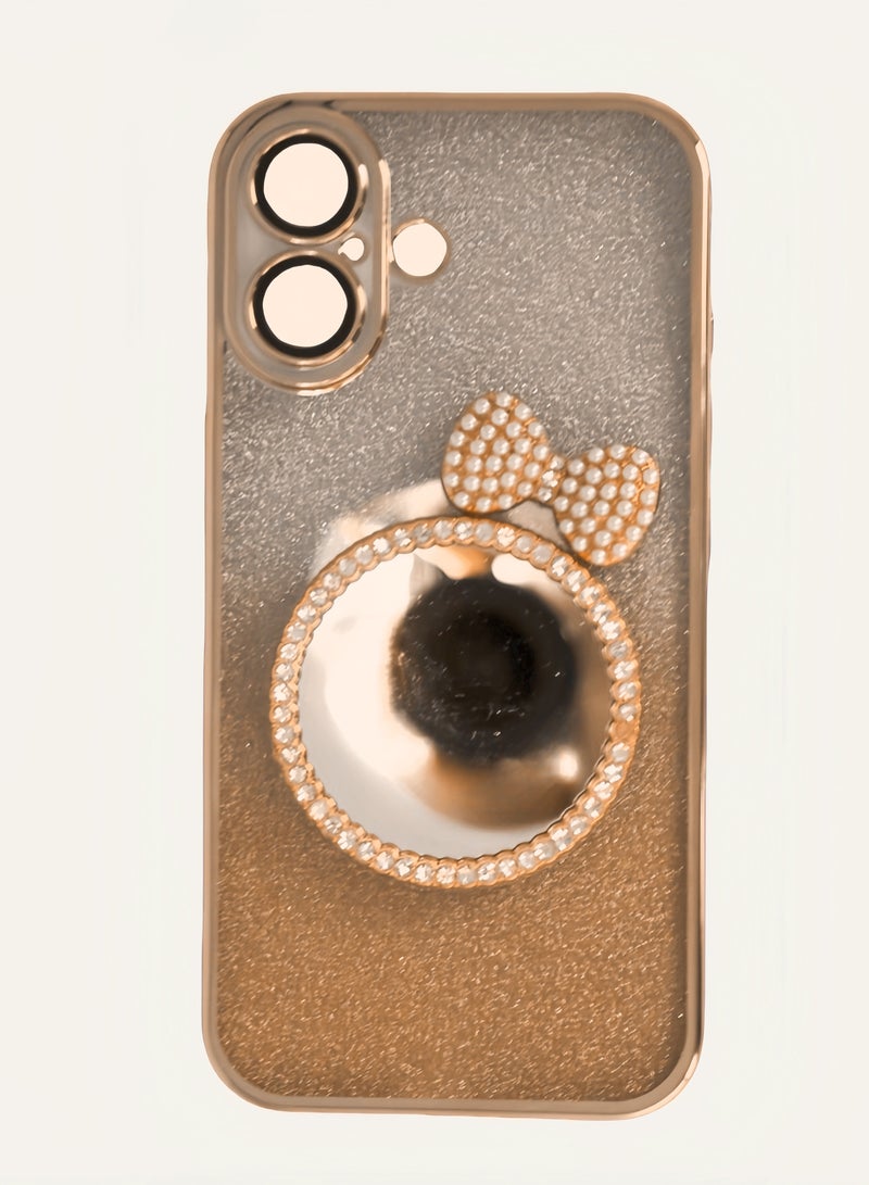 iPhone 16 glitter crystal Case: Luxury Shockproof Cover with Built-in Mirror | Trendy Protection - Image 1