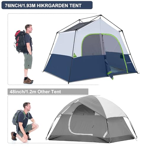 HG HIKERGARDEN 6 Person Camping Tent - Portable Easy Set Up Family Tent for Camp, Windproof Fabric Cabin Tent Outdoor for Hiking, Backpacking, Traveling (Dark Blue) - Image 4
