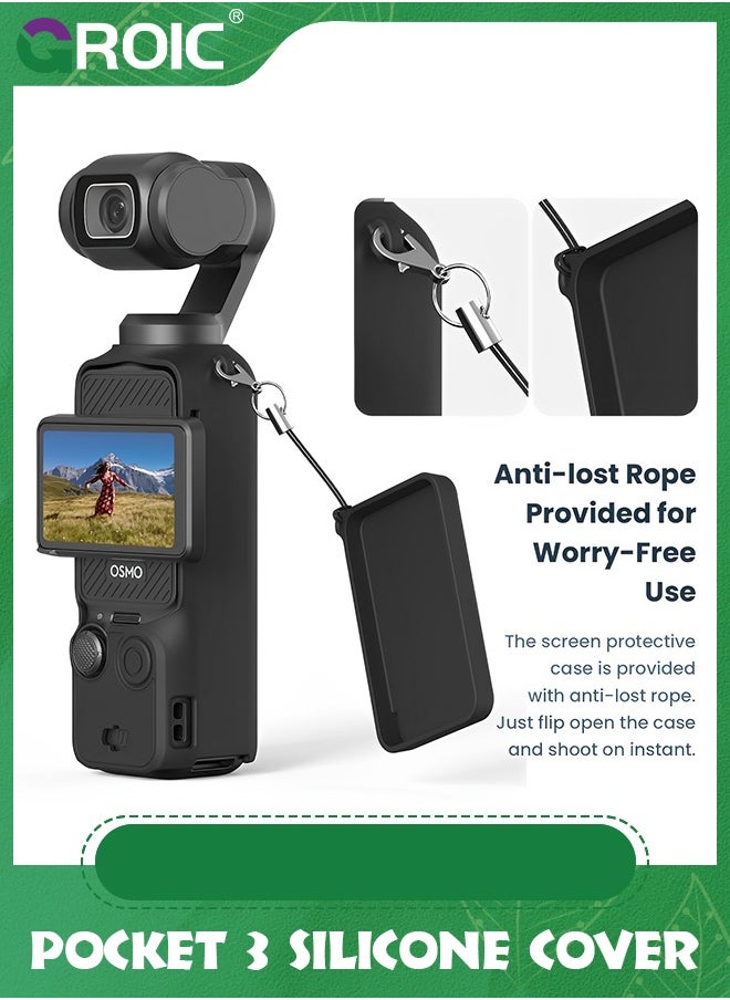 GROIC Silicone Protective Case Cover for DJI Osmo Pocket 3, All-Round Protection Handheld Camera Lens Screen Protector Guard Protection  - Image 3