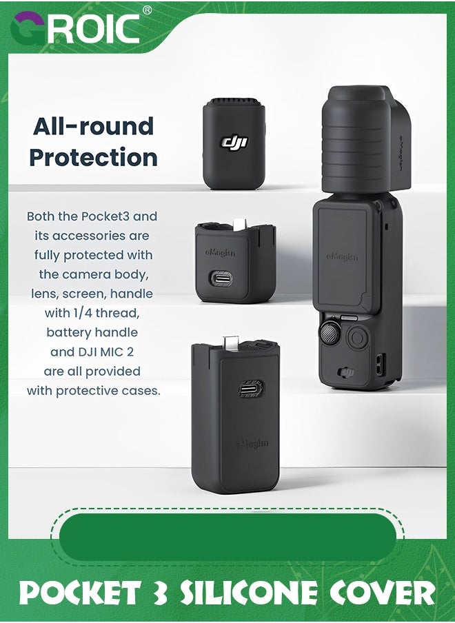 GROIC Silicone Protective Case Cover for DJI Osmo Pocket 3, All-Round Protection Handheld Camera Lens Screen Protector Guard Protection  - Image 5