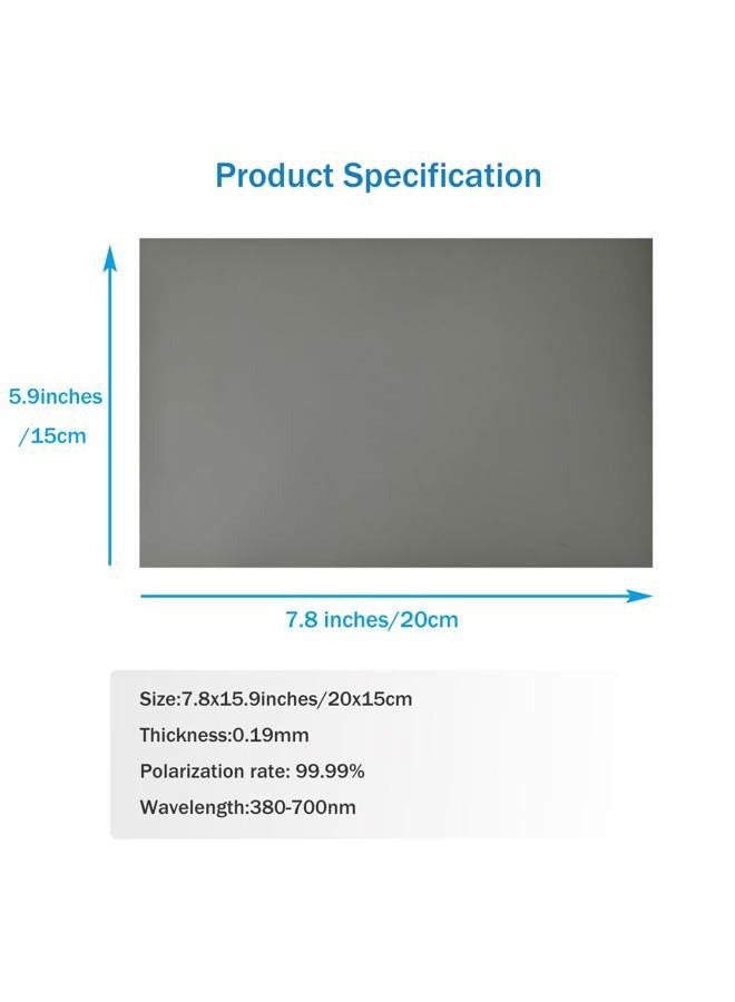 RENIAN Polarized Film Sheets 3 PCS 8.2x5.9in/ 21x15cm Polarizer Linear Polarizing Filter Non-Adhesive for Educational Physics Photography Lighting - Image 3