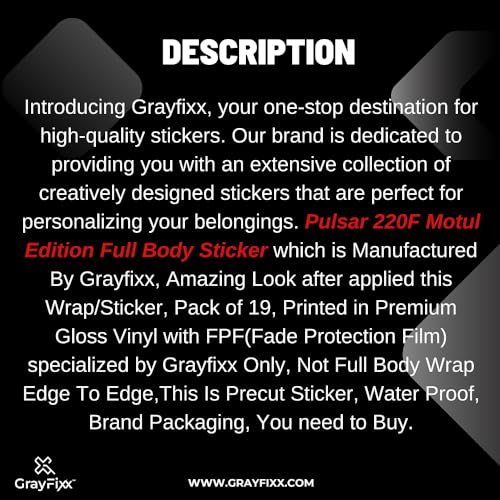 Grayfixx Pulsar 220F Full Body Sticker | Pulsar 220 Full Sticker - Image 4
