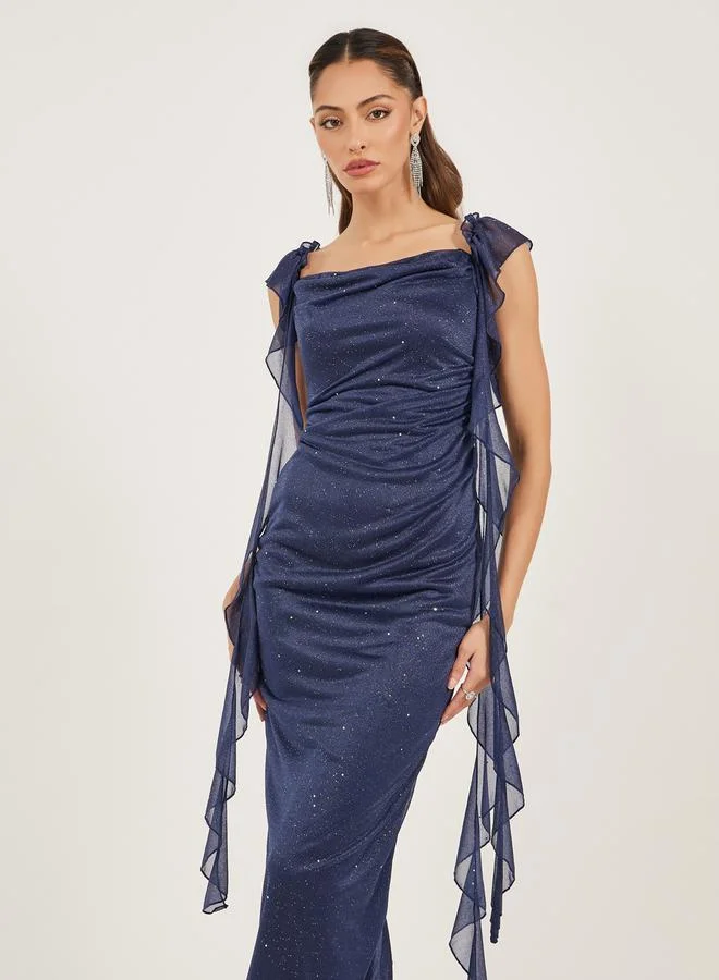 Styli Sparkle Ruched Dress