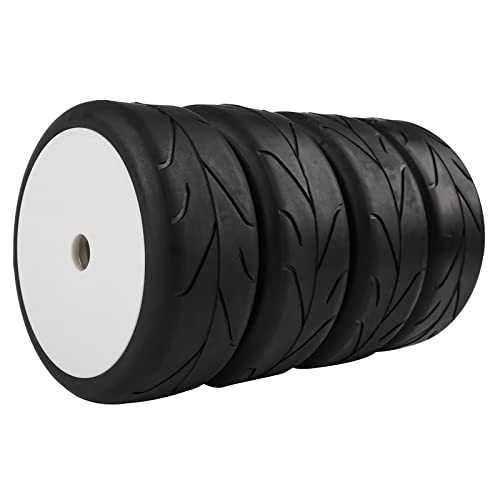 Rowiz 4PCS RC OffRoad Buggy 18 Tires Street Tyre Arrow Pattern Hex 17mm Wheel Rims White - Image 1