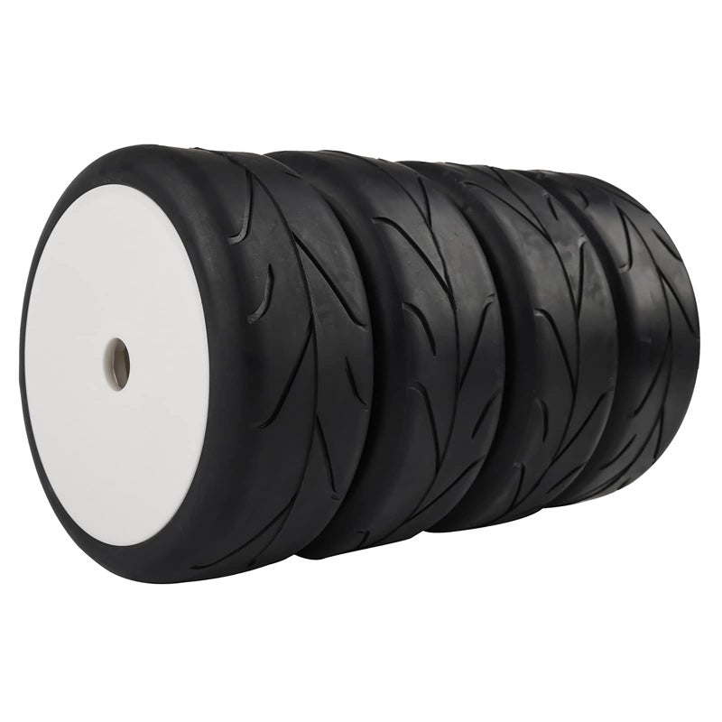 Rowiz 4PCS RC OffRoad Buggy 18 Tires Street Tyre Arrow Pattern Hex 17mm Wheel Rims White - Image 2