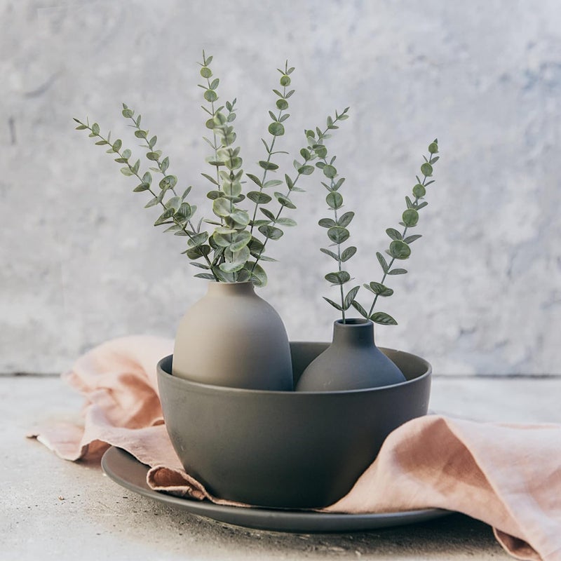 UREVO 18 Pcs Artificial Eucalyptus Branches - Realistic Faux Flowers for Home and Office Decor - Image 3