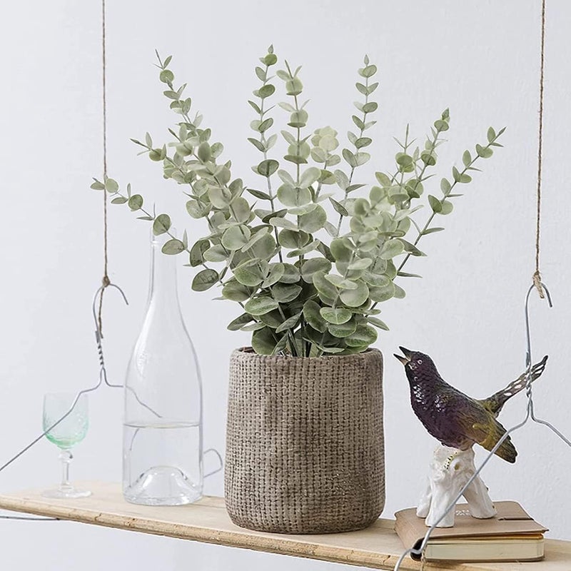 UREVO 18 Pcs Artificial Eucalyptus Branches - Realistic Faux Flowers for Home and Office Decor - Image 5