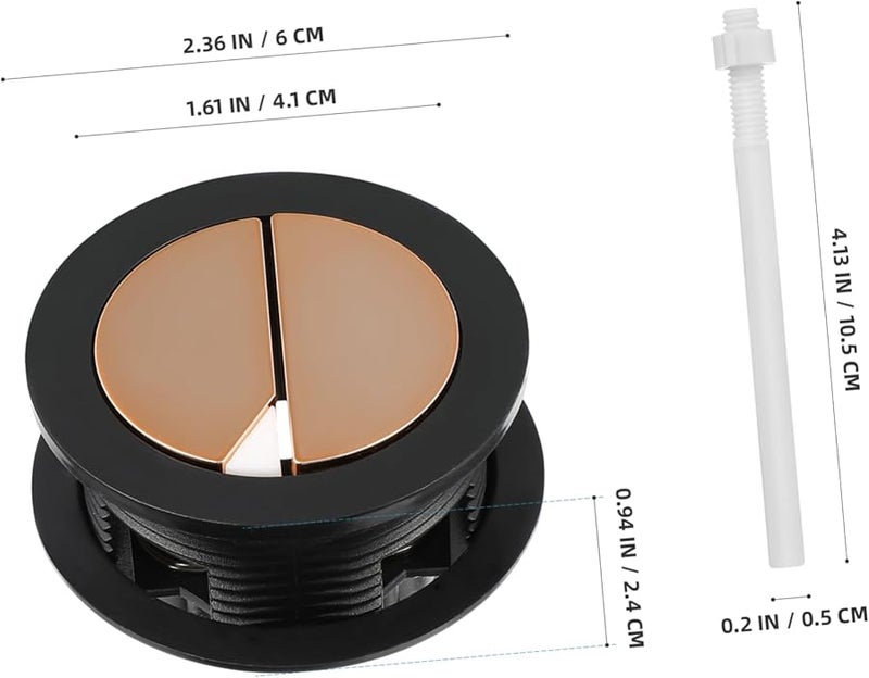 STOBOK بديل زر دفع المرحاض ذو الدفق المزدوج مادة متينة سهلة التركيب - Image 3