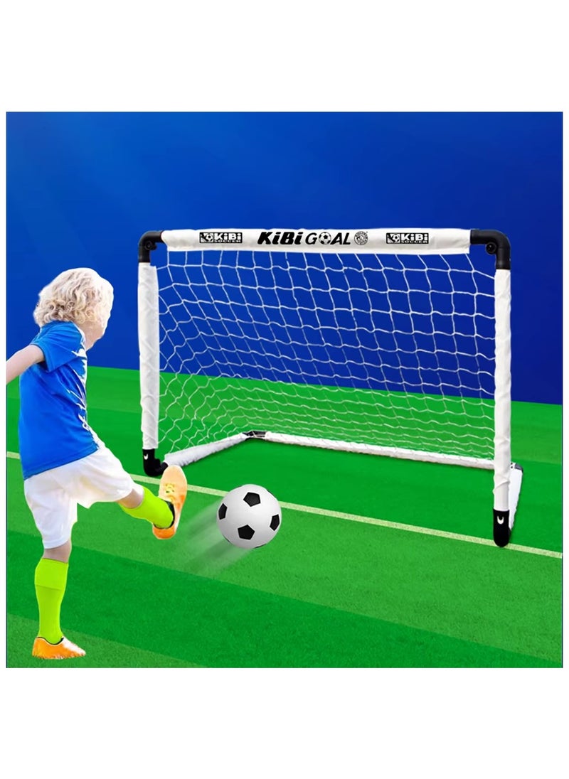 KiBi - Portable Folding Soccer Goal Set Net And Mini Ball With Carrying Bag, 120x80x80CM, Size L - Image 1