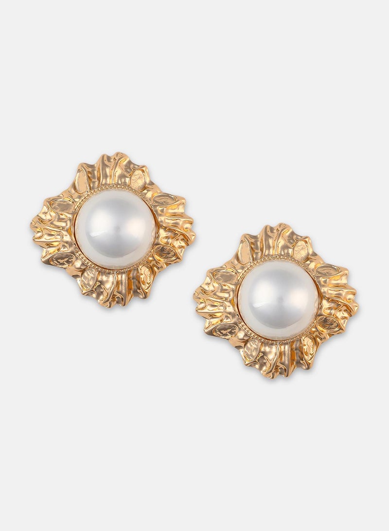 SOHI Sunburst Pearl Earrings - Image 4