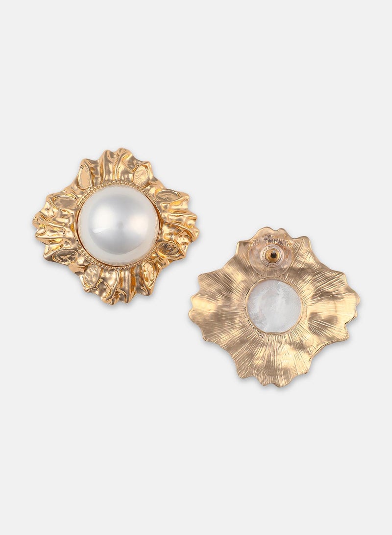 SOHI Sunburst Pearl Earrings - Image 5