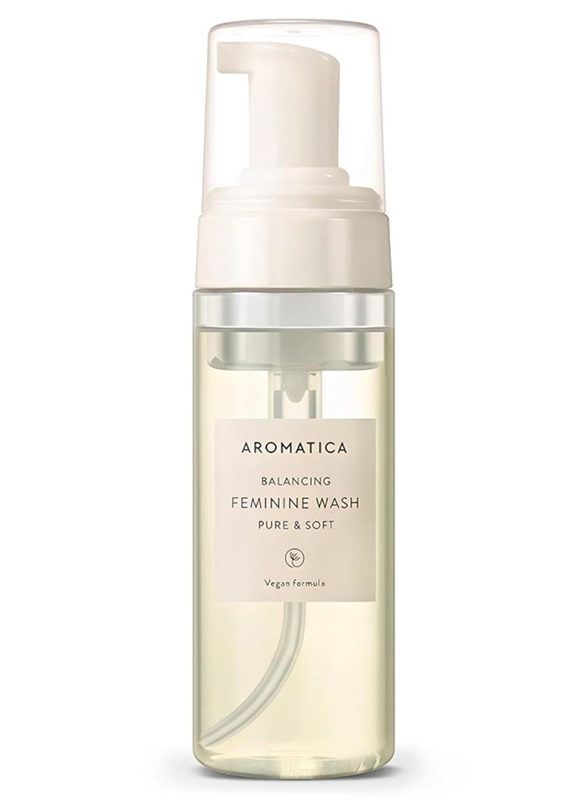 AROMATICA AROMATICA Pure and Soft Feminine Foaming Wash | Vegan, pH-Balanced, Natural Ingredients, Unscented, No Irritation, for Sensitive Skin 