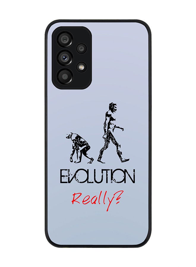 Stylizedd Rugged Black edge case for Samsung Galaxy A73 5G Slim fit Soft Case Flexible Rubber Edges Anti Drop TPU Gel Thin Cover - Evolution Really (Blue) - Image 1