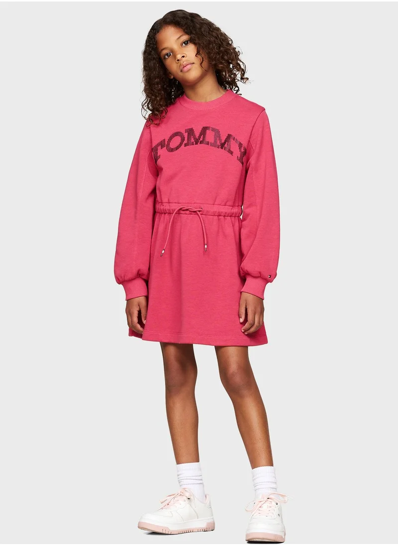 TOMMY HILFIGER Youth Logo Dot Foil Midi Dress