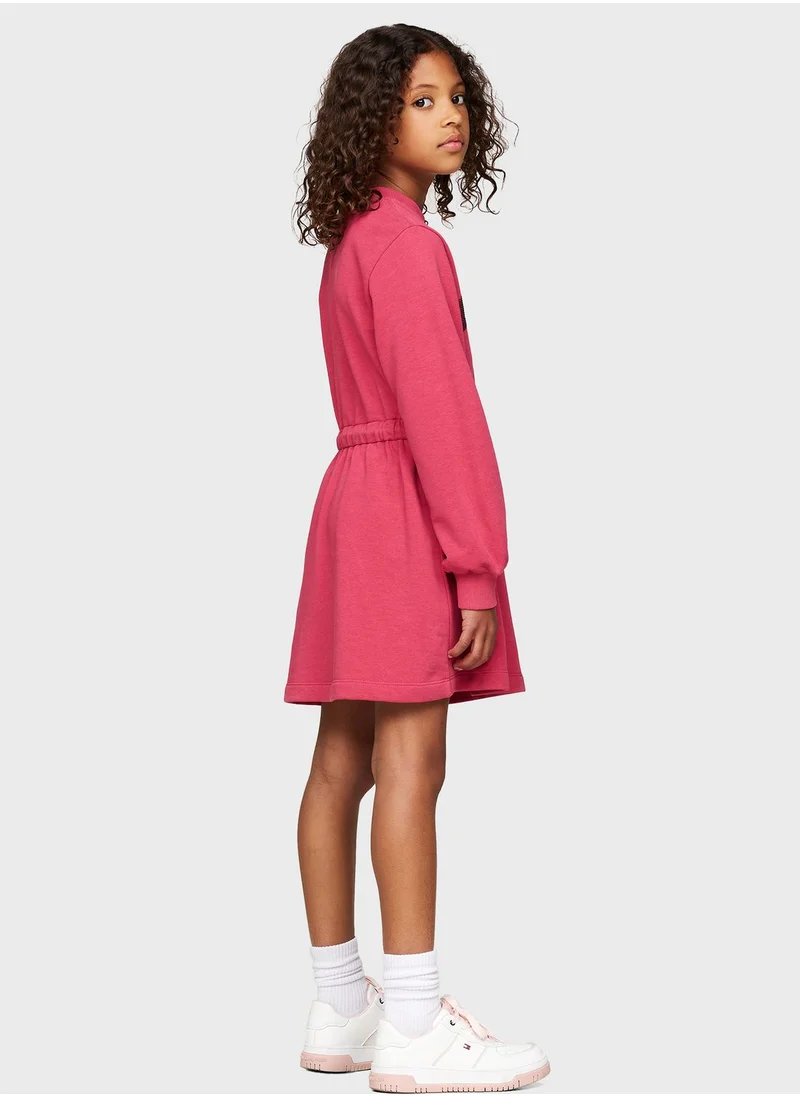 TOMMY HILFIGER Youth Logo Dot Foil Midi Dress