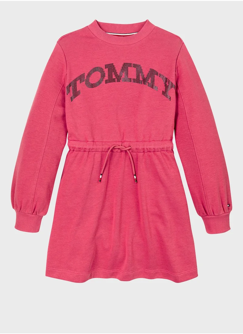 TOMMY HILFIGER Youth Logo Dot Foil Midi Dress