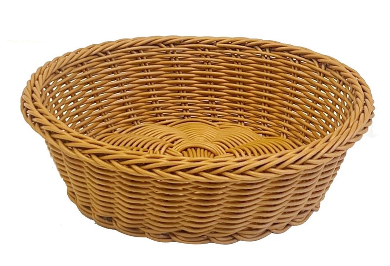 PAUL SONS Hospitality Round Woven Cane Basket for Fruit Vegetable Serving Basket Snack Basket Egg Storage BasketBread Basket 10Inch Pack of 1Pc - Image 1