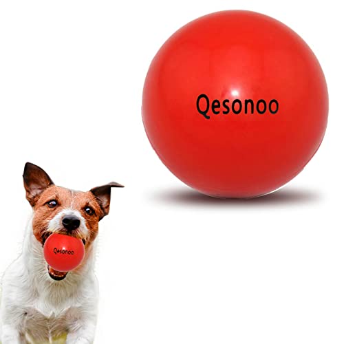 Qesonoo Dog Balls IndestructibleSolid Rubber Bouncy for Dogs Aggressive Chewers Large BreedNonToxicFloatingHigh ElasticityDurable Fetch Ball Medium to ChewPlay and Training Red - Image 1