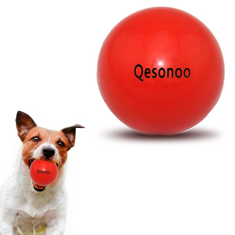 Qesonoo Dog Balls IndestructibleSolid Rubber Bouncy for Dogs Aggressive Chewers Large BreedNonToxicFloatingHigh ElasticityDurable Fetch Ball Medium to ChewPlay and Training Red - Image 2