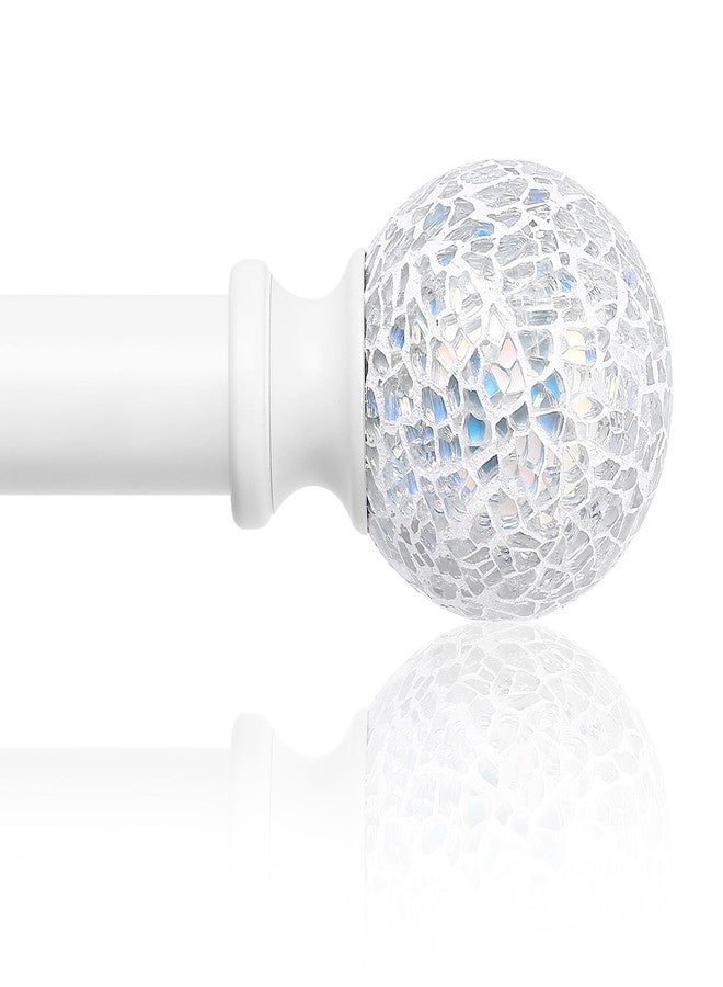 hei! dear White Curtain Rods for Windows 28 to 48 Inch,1 Inch Adjustable Heavy Duty Decorative Mosaic Colourful Ball Curtain Rod,Telescoping Window Rod for Bedroom,White Drapery Rods 18-60" - Image 1