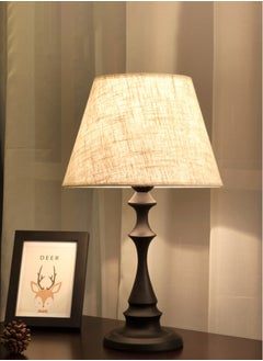 Table Lamp, Simple Table Lamp, Bedside Table Lamp, Night Light, Creative Bedroom Bedside Lamp with Fabric Lampshade, Suitable for Bedroom Living Room Office Children's Room Dormitory