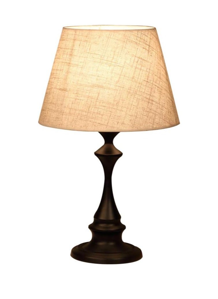 DAI HEART - Table Lamp, Simple Table Lamp, Bedside Table Lamp, Night Light, Creative Bedroom Bedside Lamp with Fabric Lampshade, Suitable for Bedroom Living Room Office Children's Room Dormitory - Image 1