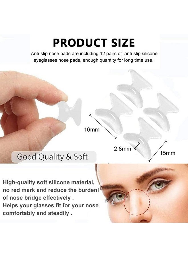 MAYCREATE® 12 Pairs Eyeglass Nose Pads, Anti-Slip Silicone Glasses Nose Support Pads Replacement, Anti-Slip Air Chamber Nose Pads for Full Plastic Frames, White - Image 2