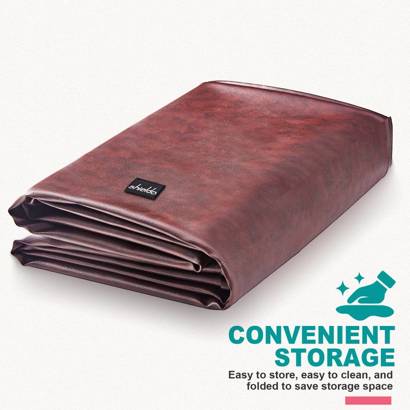 Shieldo Heavy Duty Leatherette Billiard Pool Table Cover,Waterproof&Tearproof Cover for Pool Table,7/8/9 Foot Fitted(8FT/Brown) - Image 3
