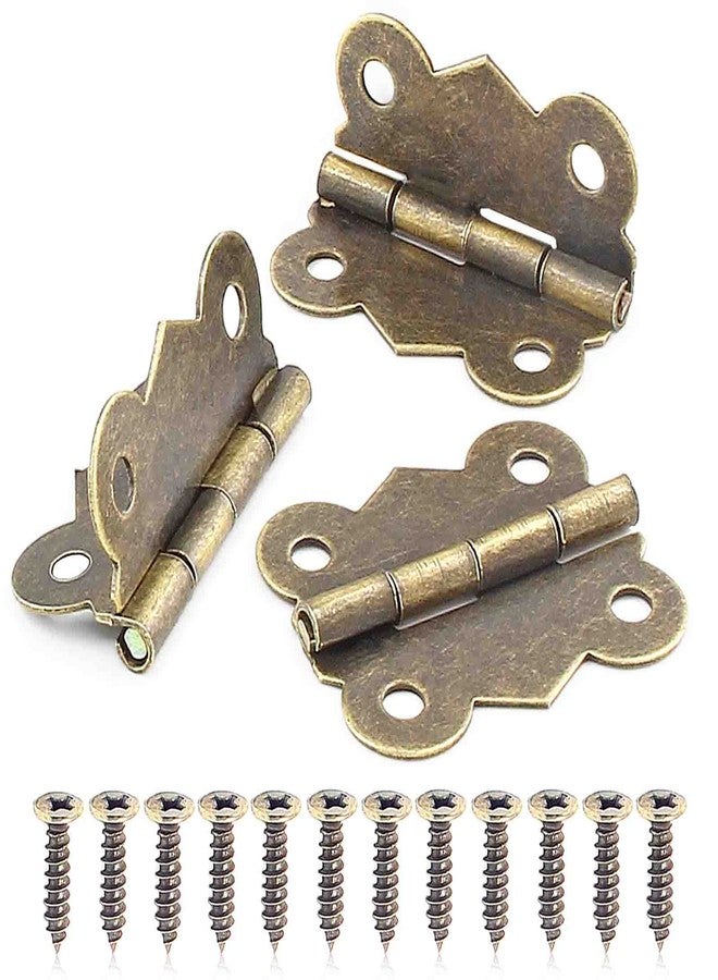 BokWin 40PCS Antique Brass Butterfly Hinge 1 inch Hinges Antique Small Butterfly Hinges Bronze Door Folding Hinge for Crafts Wooden Box Gift Box Hinges Cabinet Drawer Jewelry Box - Image 5