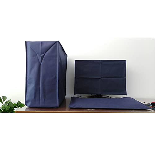 ALHBEJT 3 Pieces Computer Dust Cover Monitor + Keyboard+ Computer Host Pc Dust Proof Computer Covers Case Computer Dust Cover for Desktop Pc CPU Tower Protector (22'' Monitor Set Blue) - Image 1