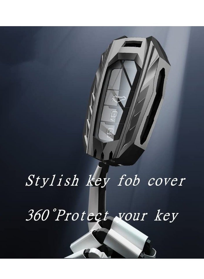 SYOSI Alloy Key Fob Cover with Keychain for Toyota, Metal Zinc Shell TPU Full Protection Key Case for Toyota, Smart Remote Key Accessories for Toyota, Water-Proof and Dust-Proof All Inclusive Key Fob - Image 2