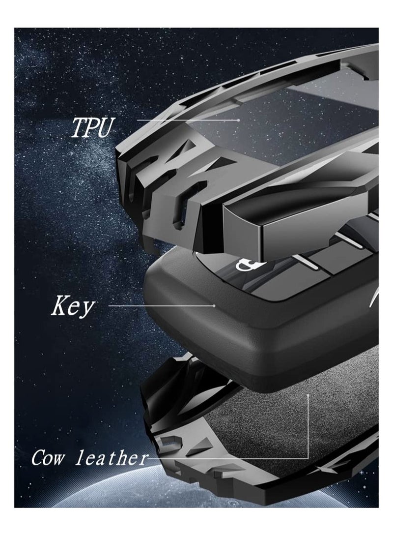 SYOSI Alloy Key Fob Cover with Keychain for Toyota, Metal Zinc Shell TPU Full Protection Key Case for Toyota, Smart Remote Key Accessories for Toyota, Water-Proof and Dust-Proof All Inclusive Key Fob - Image 4